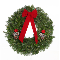Wreath - fraser fir bough, 18 inch, decorated Wreath - fraser fir bough, 18 inch, decorated